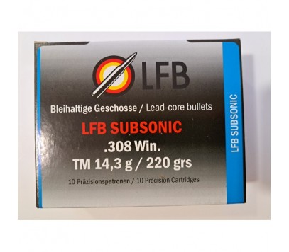 LFB .308 WIN. LFB SUBSONIC TM 14,3 g / 220 grs Krogelno strelivo